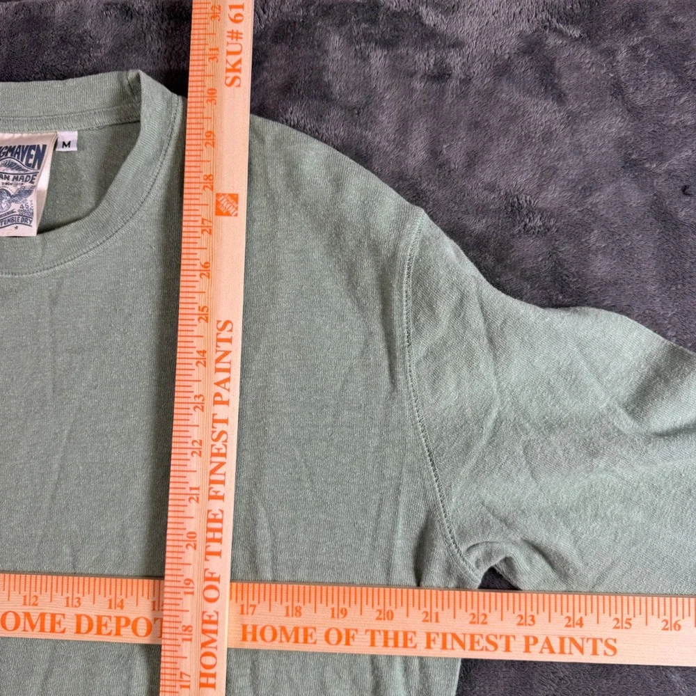 Jungmaven Mens Long Sleeve Hemp Organic Cotton Shirt Sage Green Size M USA Made